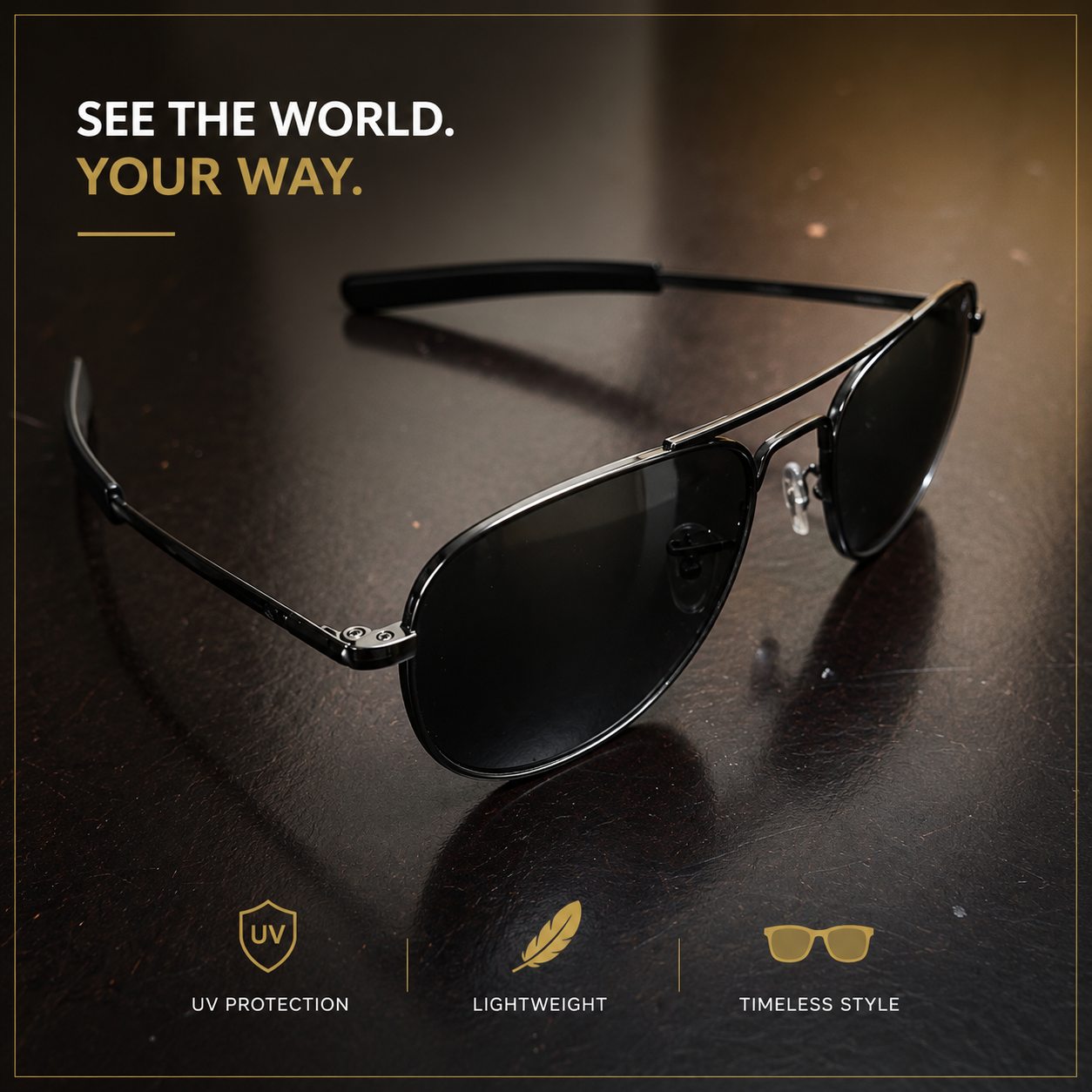 Premium Square Aviator Sunglasses - Image 6